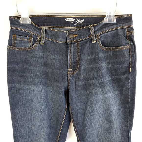 Old Navy Jeans Womens 8 Flirt Bootcut Raw Hem Blue Mid Rise Stretch Pants - Picture 6 of 16